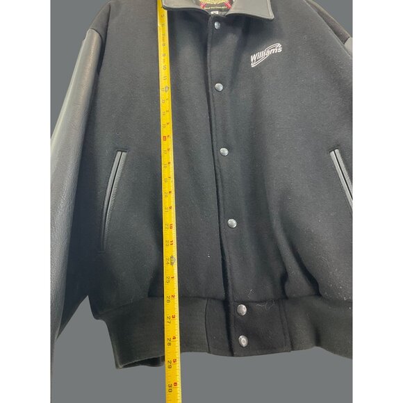 Vintage Hard Rock Cafe Black Varsity Jacket USA Flag Back Wool & Leather – Made - Picture 4 of 9